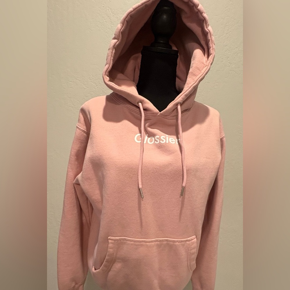 Glossier Peachy Pink Hoodie Sweater